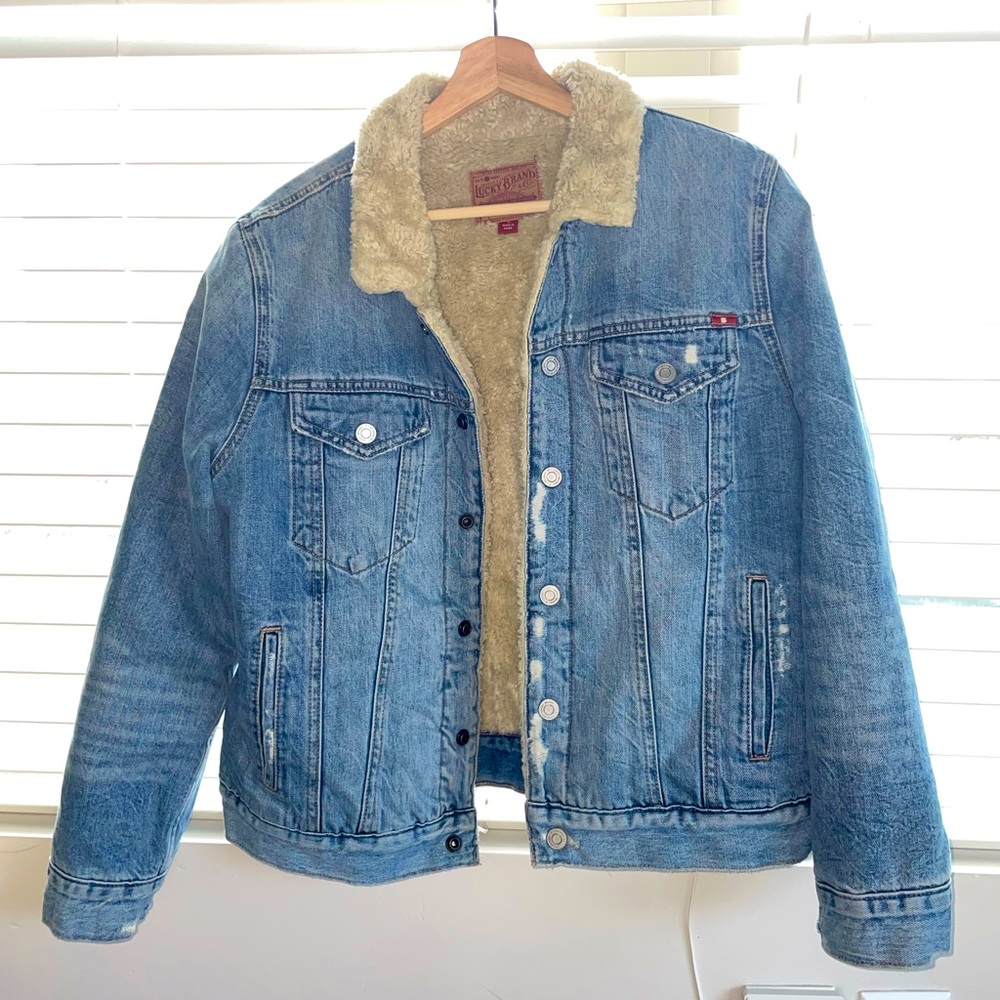 Vintage Lucky Brand Sherpa Trucker Jean Jacket